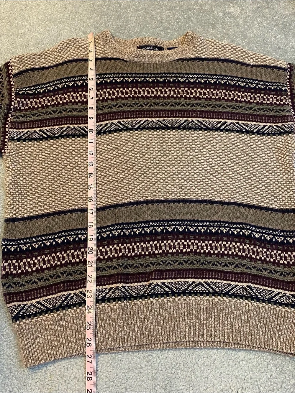 Woods and Gray Cotton Coogi Style Crewneck Pullover Vintage Mens Large‎